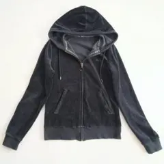 BURBERRY BLUE LABEL　黒　ベロア素材　パーカー　M