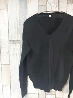 UNIQLO⭐ニット ブラック L カットソー　シンプル定番