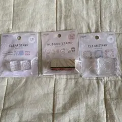 スタンプセット　3種6個　クリアスタンプ・ラバースタンプ