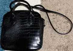 未使用美品！ 早いもの勝ち‼️ 黒 クロコダイル型押し ショルダーバッグ