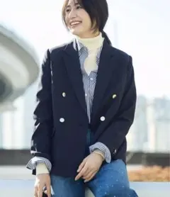 【新品】ロペピクニック　クリアツイル金ボタンジャケット　ネイビー