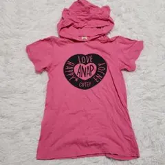ANAP　猫耳フード付き ピンク Tシャツ 130cm