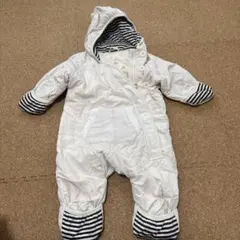 ホワイト ストライプデザイン アウター　ジャンプスーツ