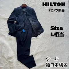 HILTON✨セットアップ　スーツ　ネイビー　シャドーストライプ　AB6
