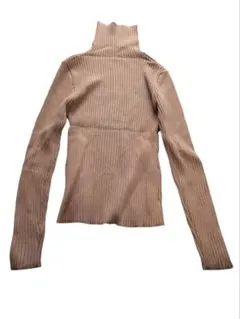 GRL タートルネックリブセーター M ブラウン