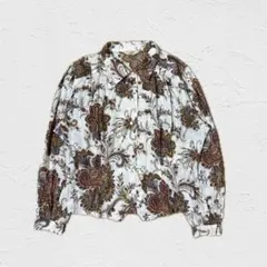 【レディースシャツ】長袖ブラウス ペイズリー柄 個性的 1点物 希少デザイン