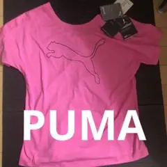 PUMAプーマ　吸湿速乾　ポリエステルTシャツ　ピンク