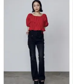 【新品】EMODA 2WAYギャザーショルダートップス　レッド