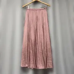 portcros 光沢感のあるプリーツロングスカート ピンクのサムネイル