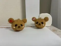 羊毛フェルト くまちゃん ぬいぐるみ 2個セット　 ペアキーホルダー