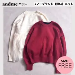 ⭐︎andme チュールドッキングビスチェ風ニットトップス&ノーブランドニットのサムネイル