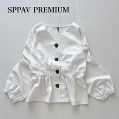 SPPAV PREMIUM 長袖トップス Vネックブラウス オフィスカジュアル