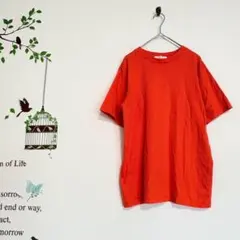 ショコラフィネローブ /Tシャツ オレンジ 無地 クルーネック 綿100% F