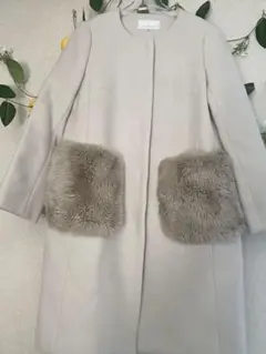 お値下げ中！M-PREMIER クリームベージュロングコート 32サイズ