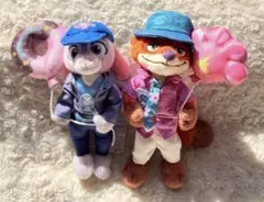 ディズニー　ズートピア　ぬいぐるみバッチ２点セット
