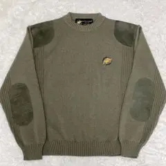 極美品 ハンティングワールド ニット エルボーパッチ ロゴ 切り替え セーター