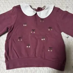 プティマイン さくらんぼ トレーナー 赤 襟付き 110 女の子