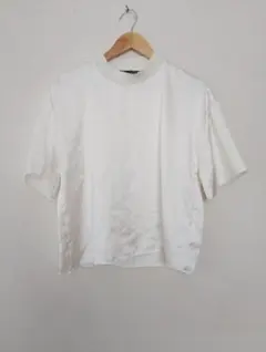 ZARA サテンホワイトTシャツ Sサイズ