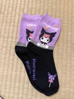クロミ キッズ靴下 パープル ブラック