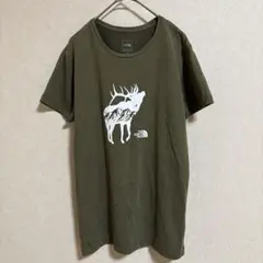 THE NORTH FACE 半袖Tシャツ M カーキ 鹿プリント アウトドアのサムネイル