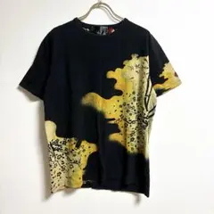 ✨綿100%✨ 酒楽【Ｍ】Ｔシャツ 半袖 桜 竹 ブラック イエロー 日本柄