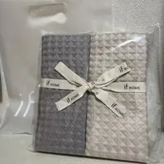 if HOME フェイスタオル 2枚セット グレー ベージュ