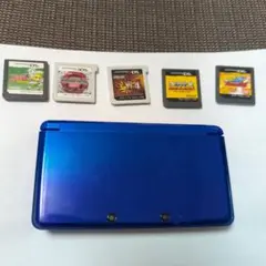 青 ニンテンドー3DSジャンク品 ゲーム5本付き