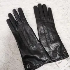 【訳有り】タグ付き コーチ レザー グローブ 手袋 内側カシミヤ ブラック 7