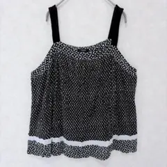シンプリーヴェラヴェラウォン キャミソール 総柄 モノトーン 黒 白 XXL
