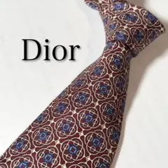 【美品】 Dior ディオール 総柄 ワインレッド系 ネクタイ
