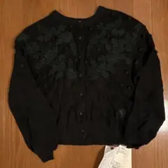 新品 kazumiさんコラボ　Samansa Mos2リネン花刺繍2wayニット