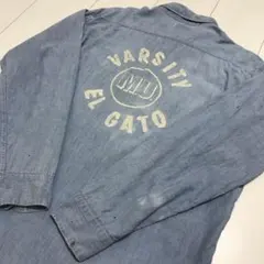 50'sビンテージ古着！アメリカ製 ALL WEAR バックプリントシャンブレー