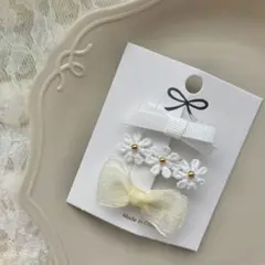 No.22♡ 3点セット　ベビークリップ　ヘアクリップ　ヘアピン　白