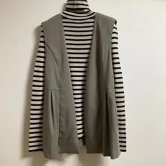 【新品未使用】Yecca Vecca ドライタッチペプラムジレ　モカ