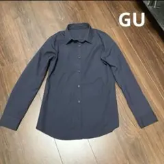 レディース　シャツ　ブラウス　GU ネイビー