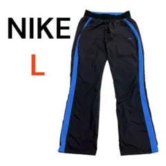【美品】NIKE トレーニングパンツ レディース L ブラック/ブルー
