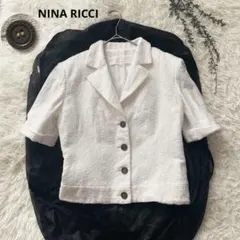 希少✴︎NINA RICCI ニナリッチ ホワイト 半袖ジャケット レディース Mのサムネイル