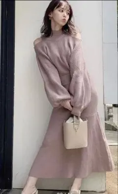 最終値下ショルダーオープンリボンワンピース dazzlin