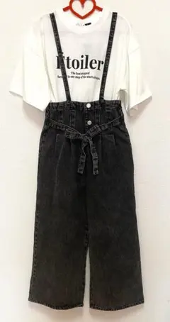 ★新品★【サスペンダー付きデニムパンツ】Tシャツセット CHIP CLIP