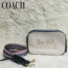 【COACH】 ジェス ショルダーバッグ　カメラバッグ 　ホワイト　マルチカラー