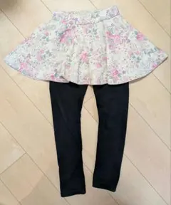 花柄スカート付きレギンス スカッツ 130 裏起毛　暖か