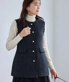ロペピクニック　ツイード金ボタンジレベスト