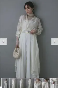 【AUBREY】ミラーシャインシアーシャツワンピース