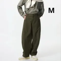 ユニクロ ジャージーバレルレッグパンツ オリーブ M