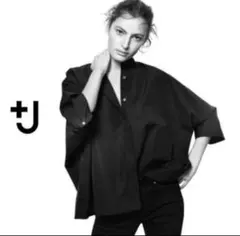 UNIQLO +J ドルマンスリーブシャツ 七分袖 ブラック XL