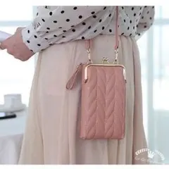 優雅なお財布ポーチ　スマホポーチ　ショルダーバッグ　ミニバッグ　レディース