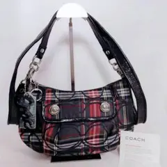 COACH 2wayバッグ ポピー チェック ラメ y2k - メルカリ