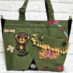 933 デニム＊リメイク＊刺繍＊バッグ＊トートバッグ