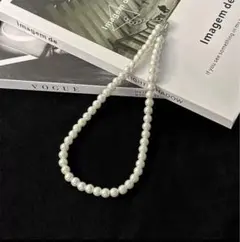 ホワイトパール 調ネックレス ピアスセット　冠婚葬祭　普段使い