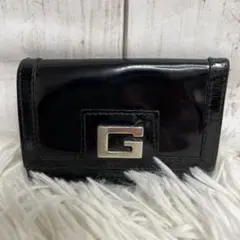 GUCCI キーケース　ロゴ　黒　エナメル　レザー　ブラック　メンズ　レディース